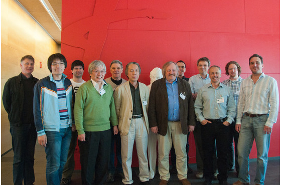 The official picture of the participants. From left to right: F. Wielonsky, E. Segawa, P. M. Roman, H. Tanemura, F. A. Grünbaum, N. Konno, A. Einstein, R. Werner, A. Deaño, A. Kuijlaars, A. Martínez-Finkelshtein, A. Werner, L. Velázquez